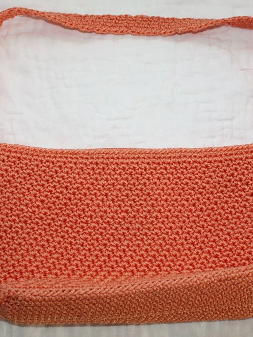 THE SAK Orange Crochet Lined Small Hobo Shoulder Purse Handbag Fall